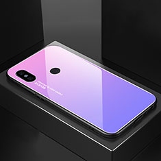 Carcasa Bumper Funda Silicona Espejo Gradiente Arco iris M01 para Xiaomi Mi A2 Morado