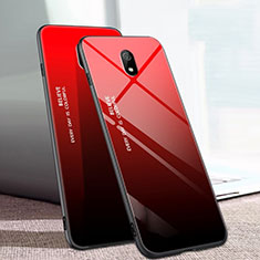 Carcasa Bumper Funda Silicona Espejo Gradiente Arco iris M01 para Xiaomi Redmi 8A Rojo