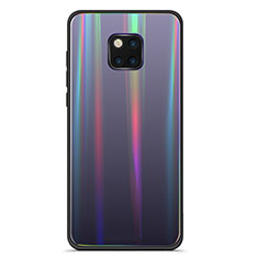 Carcasa Bumper Funda Silicona Espejo Gradiente Arco iris M02 para Huawei Mate 20 Pro Negro