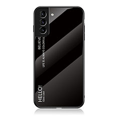Carcasa Bumper Funda Silicona Espejo Gradiente Arco iris M02 para Samsung Galaxy S21 5G Negro