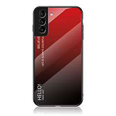 Carcasa Bumper Funda Silicona Espejo Gradiente Arco iris M02 para Samsung Galaxy S21 FE 5G Rojo