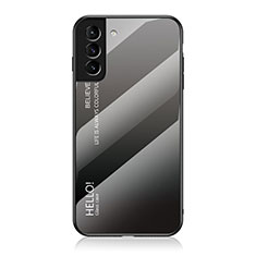 Carcasa Bumper Funda Silicona Espejo Gradiente Arco iris M02 para Samsung Galaxy S22 5G Gris