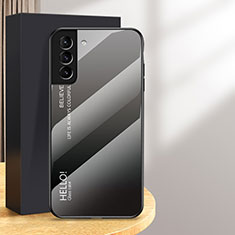 Carcasa Bumper Funda Silicona Espejo Gradiente Arco iris M02 para Samsung Galaxy S24 5G Gris