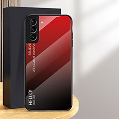 Carcasa Bumper Funda Silicona Espejo Gradiente Arco iris M02 para Samsung Galaxy S24 5G Rojo