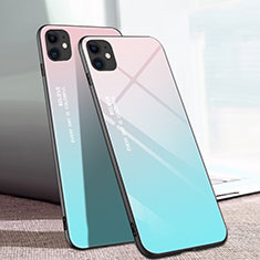 Carcasa Bumper Funda Silicona Espejo Gradiente Arco iris para Apple iPhone 11 Azul Cielo