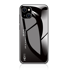 Carcasa Bumper Funda Silicona Espejo Gradiente Arco iris para Apple iPhone 13 Negro