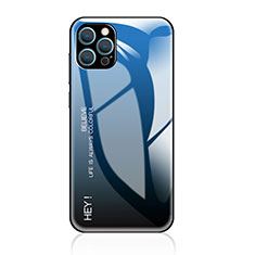 Carcasa Bumper Funda Silicona Espejo Gradiente Arco iris para Apple iPhone 13 Pro Azul