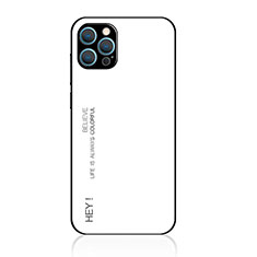 Carcasa Bumper Funda Silicona Espejo Gradiente Arco iris para Apple iPhone 13 Pro Blanco