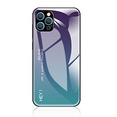 Carcasa Bumper Funda Silicona Espejo Gradiente Arco iris para Apple iPhone 13 Pro Max Morado