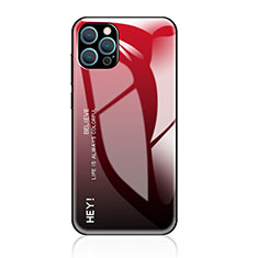 Carcasa Bumper Funda Silicona Espejo Gradiente Arco iris para Apple iPhone 13 Pro Max Rojo