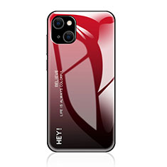 Carcasa Bumper Funda Silicona Espejo Gradiente Arco iris para Apple iPhone 13 Rojo