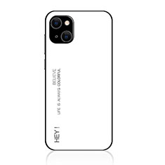 Carcasa Bumper Funda Silicona Espejo Gradiente Arco iris para Apple iPhone 14 Blanco