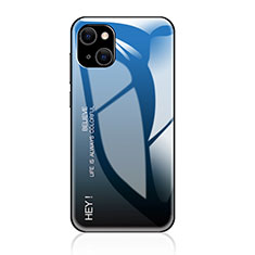 Carcasa Bumper Funda Silicona Espejo Gradiente Arco iris para Apple iPhone 14 Plus Azul