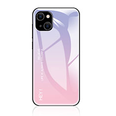 Carcasa Bumper Funda Silicona Espejo Gradiente Arco iris para Apple iPhone 14 Plus Rosa