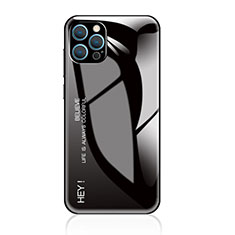 Carcasa Bumper Funda Silicona Espejo Gradiente Arco iris para Apple iPhone 14 Pro Max Negro