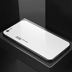 Carcasa Bumper Funda Silicona Espejo Gradiente Arco iris para Apple iPhone 6 Plus Blanco