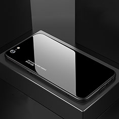 Carcasa Bumper Funda Silicona Espejo Gradiente Arco iris para Apple iPhone 6 Plus Negro