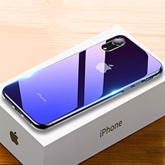 Carcasa Bumper Funda Silicona Espejo Gradiente Arco iris para Apple iPhone XR Morado