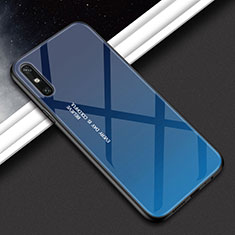 Carcasa Bumper Funda Silicona Espejo Gradiente Arco iris para Huawei Enjoy 10e Azul