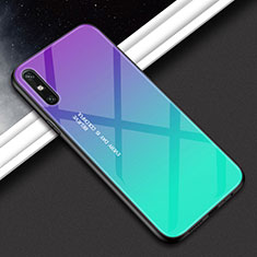 Carcasa Bumper Funda Silicona Espejo Gradiente Arco iris para Huawei Enjoy 10e Verde