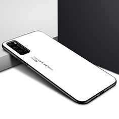 Carcasa Bumper Funda Silicona Espejo Gradiente Arco iris para Huawei Enjoy 20 Pro 5G Blanco
