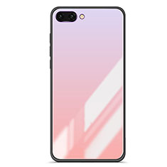 Carcasa Bumper Funda Silicona Espejo Gradiente Arco iris para Huawei Honor 10 Rosa