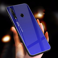 Carcasa Bumper Funda Silicona Espejo Gradiente Arco iris para Huawei Honor 20 Lite Azul