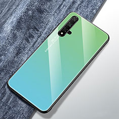 Carcasa Bumper Funda Silicona Espejo Gradiente Arco iris para Huawei Honor 20S Verde