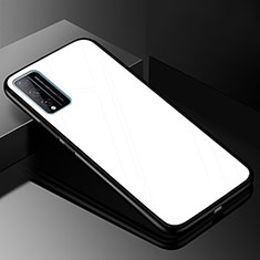 Carcasa Bumper Funda Silicona Espejo Gradiente Arco iris para Huawei Honor Play4T Pro Blanco