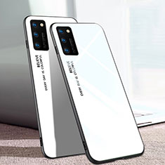 Carcasa Bumper Funda Silicona Espejo Gradiente Arco iris para Huawei Honor View 30 Pro 5G Blanco