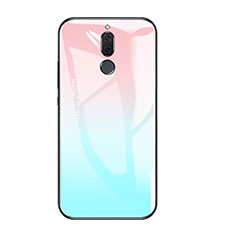 Carcasa Bumper Funda Silicona Espejo Gradiente Arco iris para Huawei Maimang 6 Azul Cielo