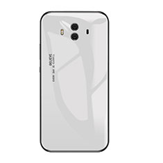 Carcasa Bumper Funda Silicona Espejo Gradiente Arco iris para Huawei Mate 10 Blanco