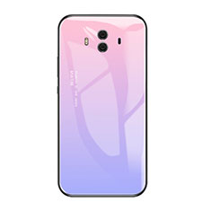 Carcasa Bumper Funda Silicona Espejo Gradiente Arco iris para Huawei Mate 10 Morado