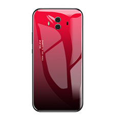 Carcasa Bumper Funda Silicona Espejo Gradiente Arco iris para Huawei Mate 10 Rojo
