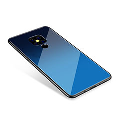 Carcasa Bumper Funda Silicona Espejo Gradiente Arco iris para Huawei Mate 20 Azul