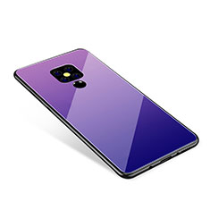 Carcasa Bumper Funda Silicona Espejo Gradiente Arco iris para Huawei Mate 20 Morado
