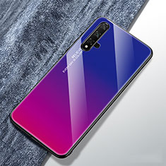 Carcasa Bumper Funda Silicona Espejo Gradiente Arco iris para Huawei Nova 5T Morado