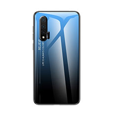 Carcasa Bumper Funda Silicona Espejo Gradiente Arco iris para Huawei Nova 6 5G Azul