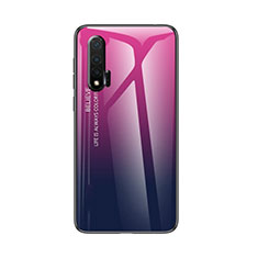 Carcasa Bumper Funda Silicona Espejo Gradiente Arco iris para Huawei Nova 6 5G Rosa Roja