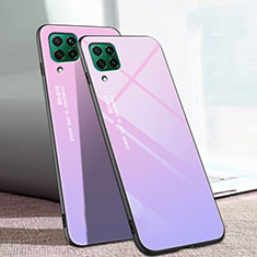 Carcasa Bumper Funda Silicona Espejo Gradiente Arco iris para Huawei Nova 6 SE Morado