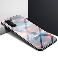 Carcasa Bumper Funda Silicona Espejo Gradiente Arco iris para Huawei Nova 7 5G Marron