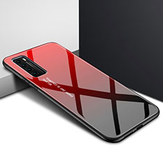 Carcasa Bumper Funda Silicona Espejo Gradiente Arco iris para Huawei Nova 7 5G Rojo