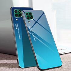 Carcasa Bumper Funda Silicona Espejo Gradiente Arco iris para Huawei Nova 7i Azul