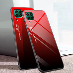 Carcasa Bumper Funda Silicona Espejo Gradiente Arco iris para Huawei Nova 7i Rojo