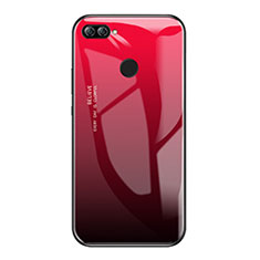 Carcasa Bumper Funda Silicona Espejo Gradiente Arco iris para Huawei P Smart Rojo