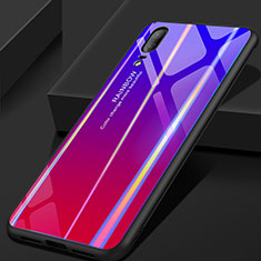 Carcasa Bumper Funda Silicona Espejo Gradiente Arco iris para Huawei P20 Morado
