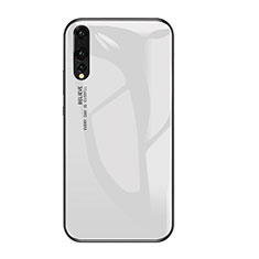 Carcasa Bumper Funda Silicona Espejo Gradiente Arco iris para Huawei P20 Pro Blanco