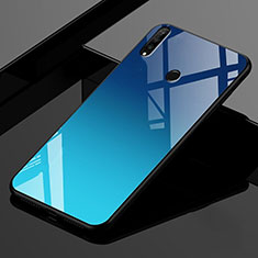 Carcasa Bumper Funda Silicona Espejo Gradiente Arco iris para Huawei P30 Lite Azul