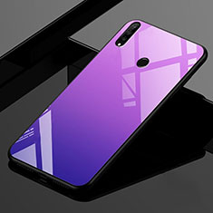 Carcasa Bumper Funda Silicona Espejo Gradiente Arco iris para Huawei P30 Lite Morado