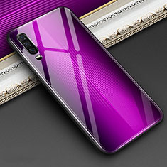 Carcasa Bumper Funda Silicona Espejo Gradiente Arco iris para Huawei P30 Morado